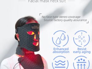 LED Silicone Mask Facial Neck Red Blue Light Household Skin Rejuvenation Mask