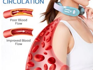 EMS Neck Acupoints Lymphvity Massager Device Intelligent Neck Massager With Heat Blue Hot Design