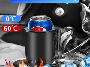 Mini Car Refrigerator (2 In1) Car Heating Cooling Cup 12V Smart Car Cup Holder Digital Temperature Display Drink Cup Warmer Cooler Mini Car Refrigerator