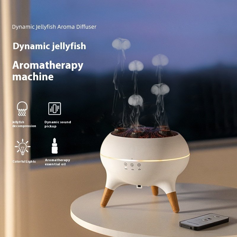 79d08201-5294-4189-b267-816107633672_trans.jpeg Household Intelligent Jellyfish Ultrasonic Air Humidifier Ultrasonic Porous Atomization Timing Remote Control Humidifier Aroma Diffuser - Image 5