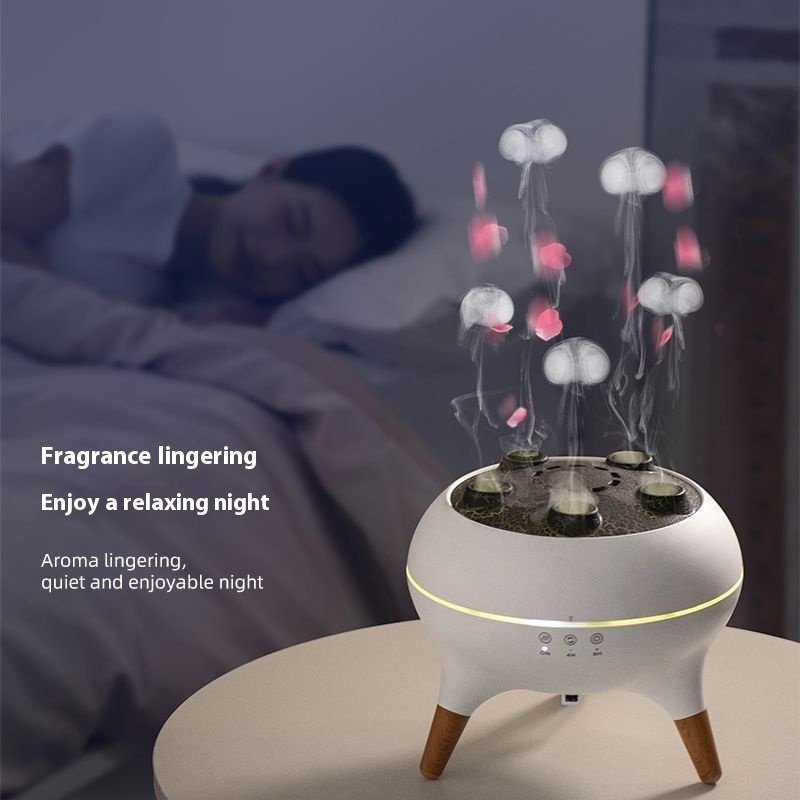 85e27822-23fb-417c-a1a9-a634d77d39ee_trans.jpeg Household Intelligent Jellyfish Ultrasonic Air Humidifier Ultrasonic Porous Atomization Timing Remote Control Humidifier Aroma Diffuser
