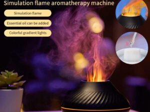 New Volcanic Flame Aroma Diffuser Essential Oil Lamp 130ml USB Portable Air Humidifier With Color Night Light Mist Maker Fogger LED Light