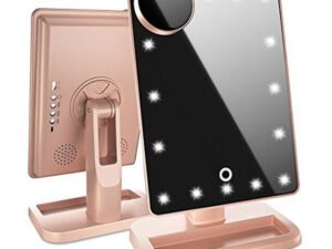 Touch Screen Makeup Mirror With 20 LED Light Bluetooth Music Speaker 10X Magnifying Mirrors Lights