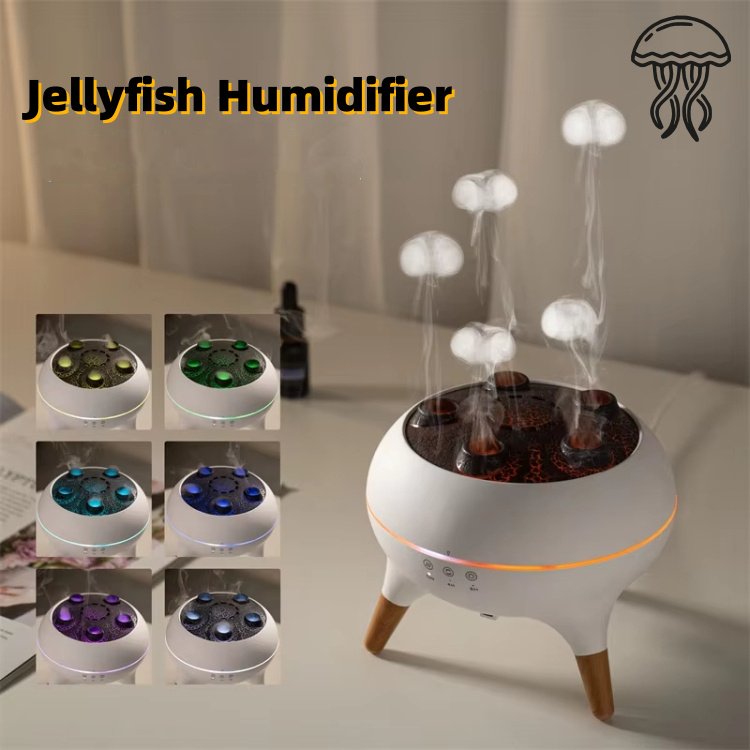 9cb0d27d-edb4-4515-8720-52fa6ef8a66e.jpg Household Intelligent Jellyfish Ultrasonic Air Humidifier Ultrasonic Porous Atomization Timing Remote Control Humidifier Aroma Diffuser - Image 3