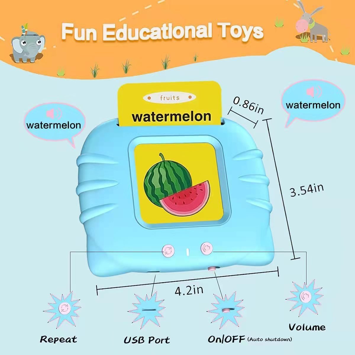 a6691a94-933e-4d44-9640-1cc0eddc7d74.jpg Children's Enlightening Early Education Smart Pure English Card - Image 5