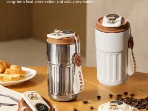 Smart Digital Thermal Bottle Portable Coffee Mug Stainless Steel Water Bottle In-Car Insulated Cup Keep Cold Vacuum Flasks 450ml