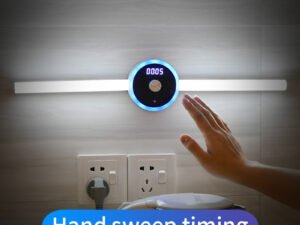 Smart Cabinet Light Clock Timing Sensor Light Removable LED Wardrobe Light Human Body Sensor Light