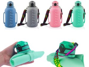 Large Capacity Water Cup Fitness Portable Roll Cup Food Grade Silicone Belly Cup Folding Outdoor Sports Water Bottle