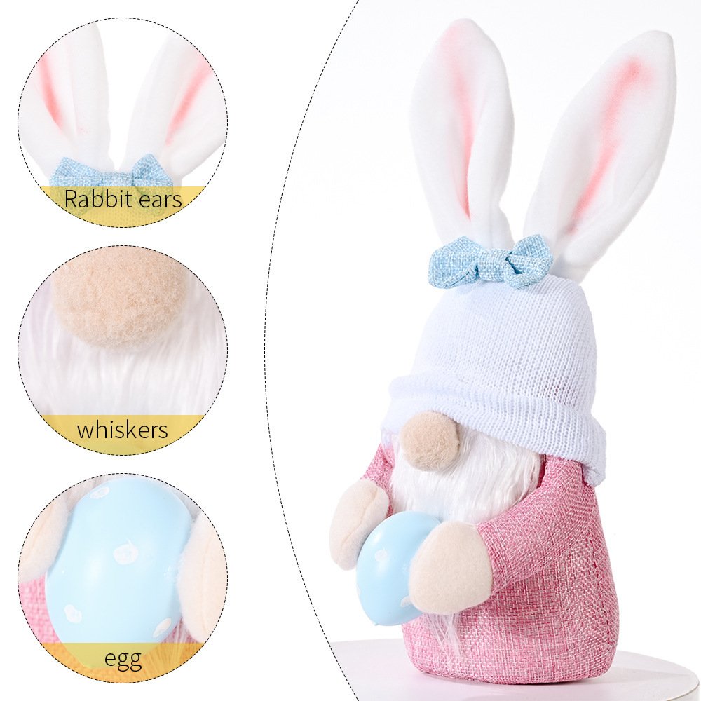 3f921d5e-2064-443b-96ef-1ac98a2ac221.jpg New Easter Decoration Creative Bunny Holding Egg Doll - Image 6