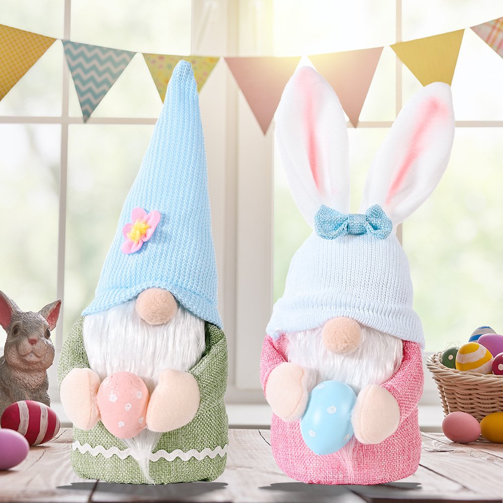 6c31a433-f34b-47c3-b067-2396bef9351f.jpg New Easter Decoration Creative Bunny Holding Egg Doll - Image 5