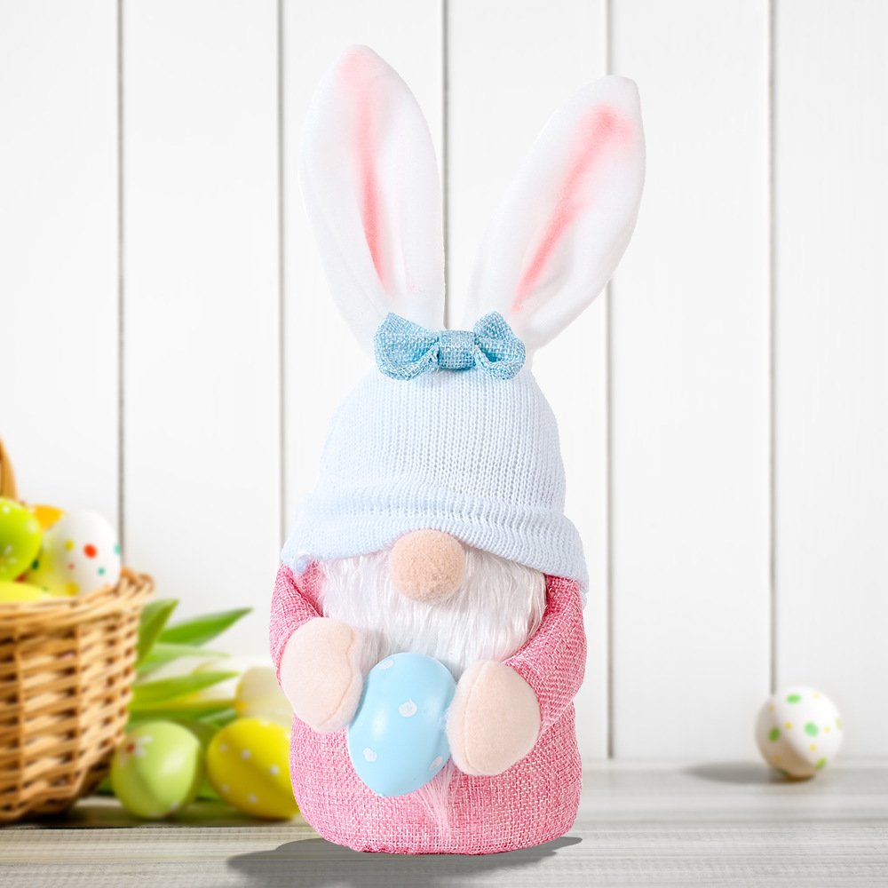 c2710022-002c-4b48-ad96-dbc3e0ed3974.jpg New Easter Decoration Creative Bunny Holding Egg Doll - Image 2