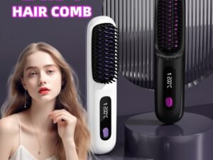 2 In 1 Straight Hair Comb Wireless Hair Straightener Brush Hair Fast Heating Portable Hot Curler USB Charging